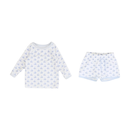 Blue Graphic Swim Set