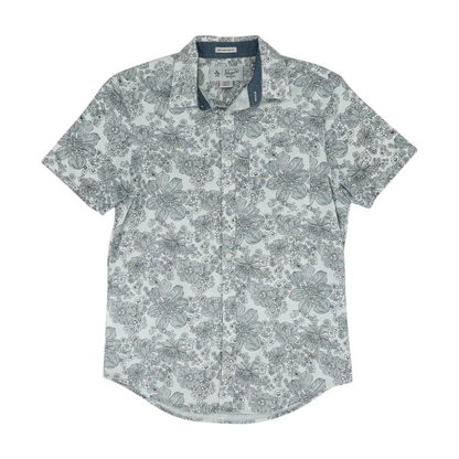 Navy Floral Short Sleeve Button Down