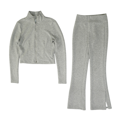 Gray Solid Pant Set