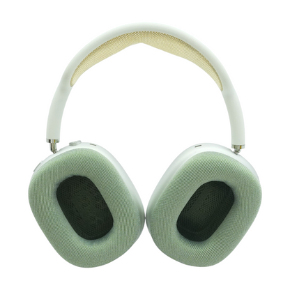 Silver AirPods Max (Lightning) Noise Cancelling Headphones with Green Earpads