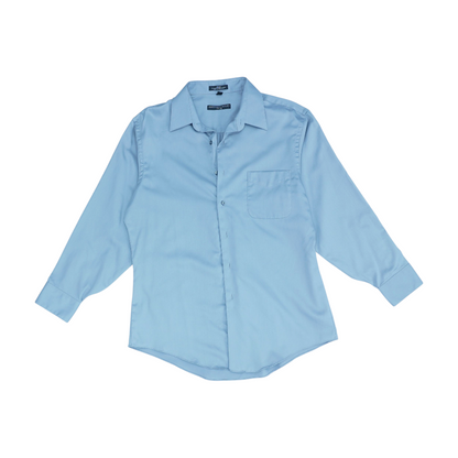 Gray Solid Long Sleeve Button Down