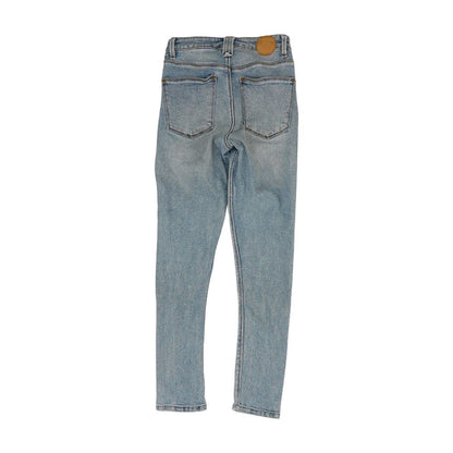 Blue Solid Skinny Leg Jeans