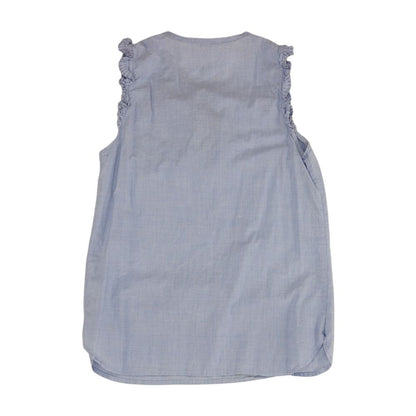 Blue Solid Sleeveless Blouse