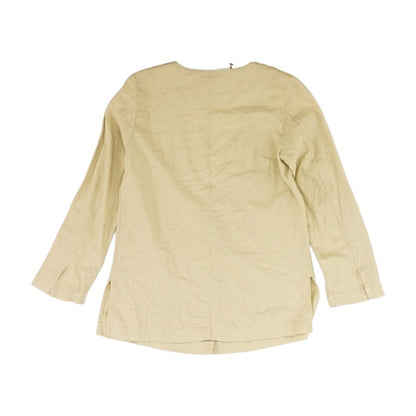 Beige Solid Long Sleeve Blouse