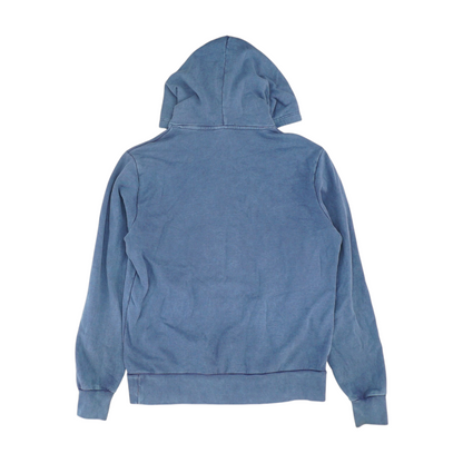 Blue Solid Hoodie Pullover