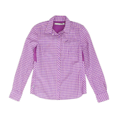 Purple Check Button Down