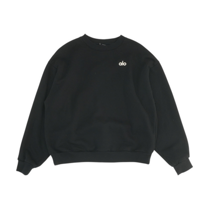 Black Solid Sweatshirt Pullover