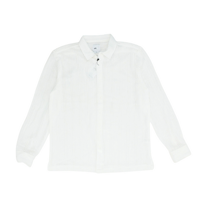 White Solid Long Sleeve Button Down