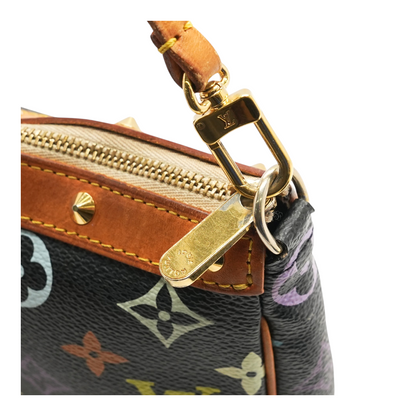 Black Pochette Accessoires in Multicolore Monogram Canvas