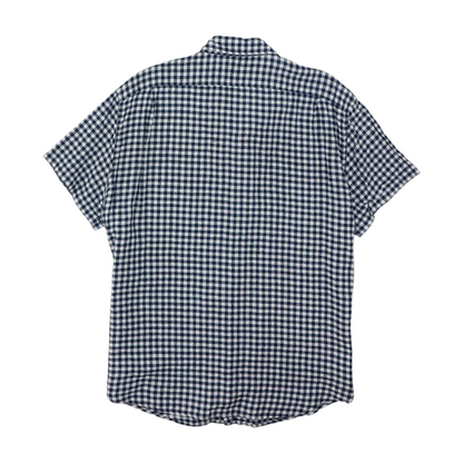 Navy Check Short Sleeve Button Down