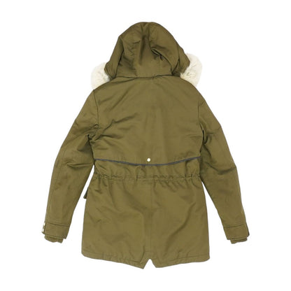Olive Solid Puffer Coat