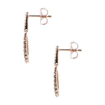 1/3 ctw 14K Rose Gold Diamond Drop Earrings