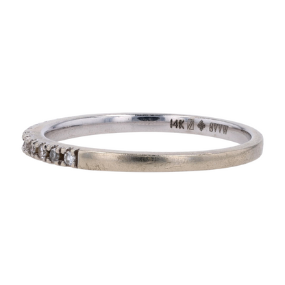 14K White Gold Diamond Band Ring