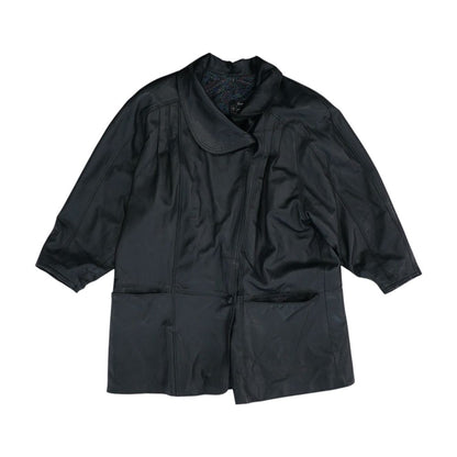 Black Faux Leather Coat