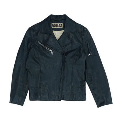 Black Solid Leather Jacket