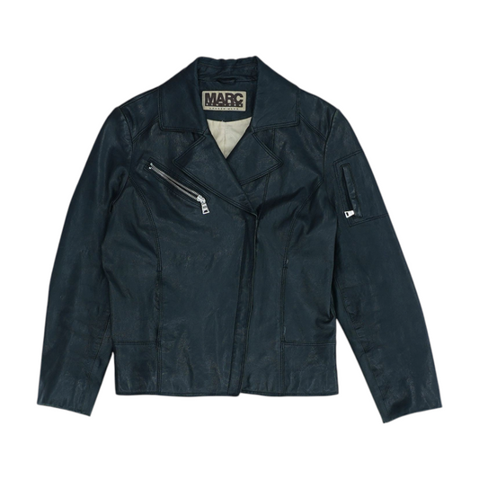Black Solid Leather Jacket