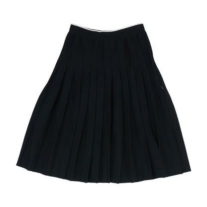 Black Below the Knee Pleated Midi Skirt