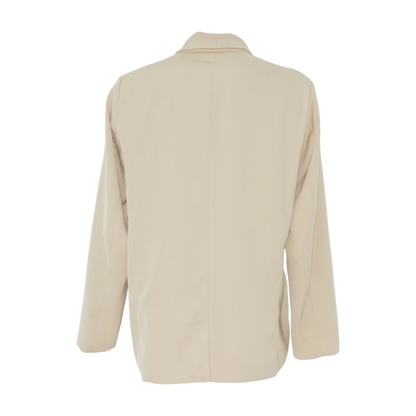 Beige Solid Blazer