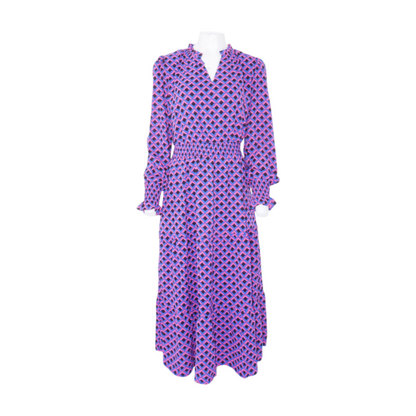 Blue Geometric Maxi Dress