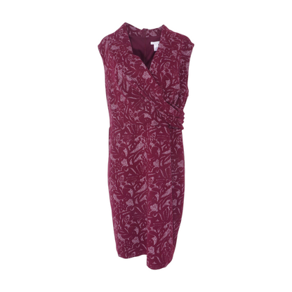 Burgundy Plus Abstract Midi Dress