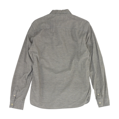Gray Solid Flannel Button Down