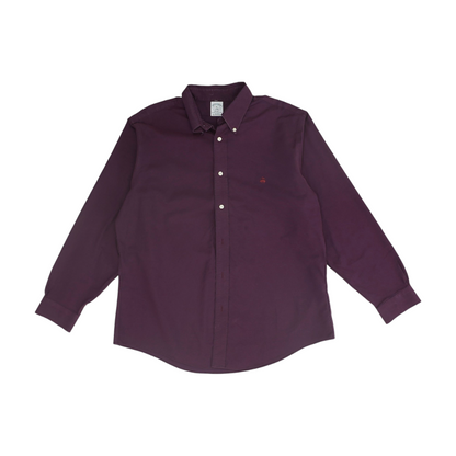 Purple Solid Long Sleeve Button Down