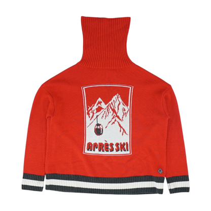 Red Graphic Pullover Sweater
