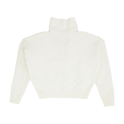 Ivory Check Pullover Sweater
