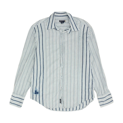 Blue Striped Long Sleeve Button Down