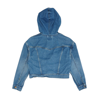 Blue Solid Denim Jacket