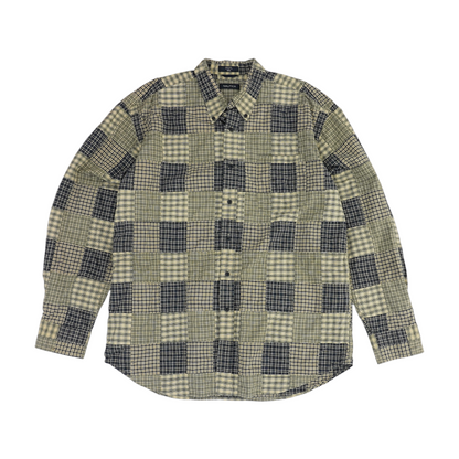 Vintage Navy Plaid Long Sleeve Button Down