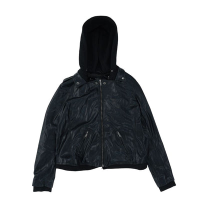 Black Plus Faux Leather Jacket