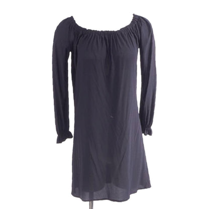Black Solid Midi Dress