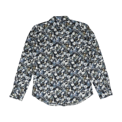 Navy Floral Long Sleeve Button Down