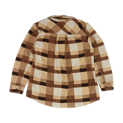 Brown Petite Check Flannel Button Down