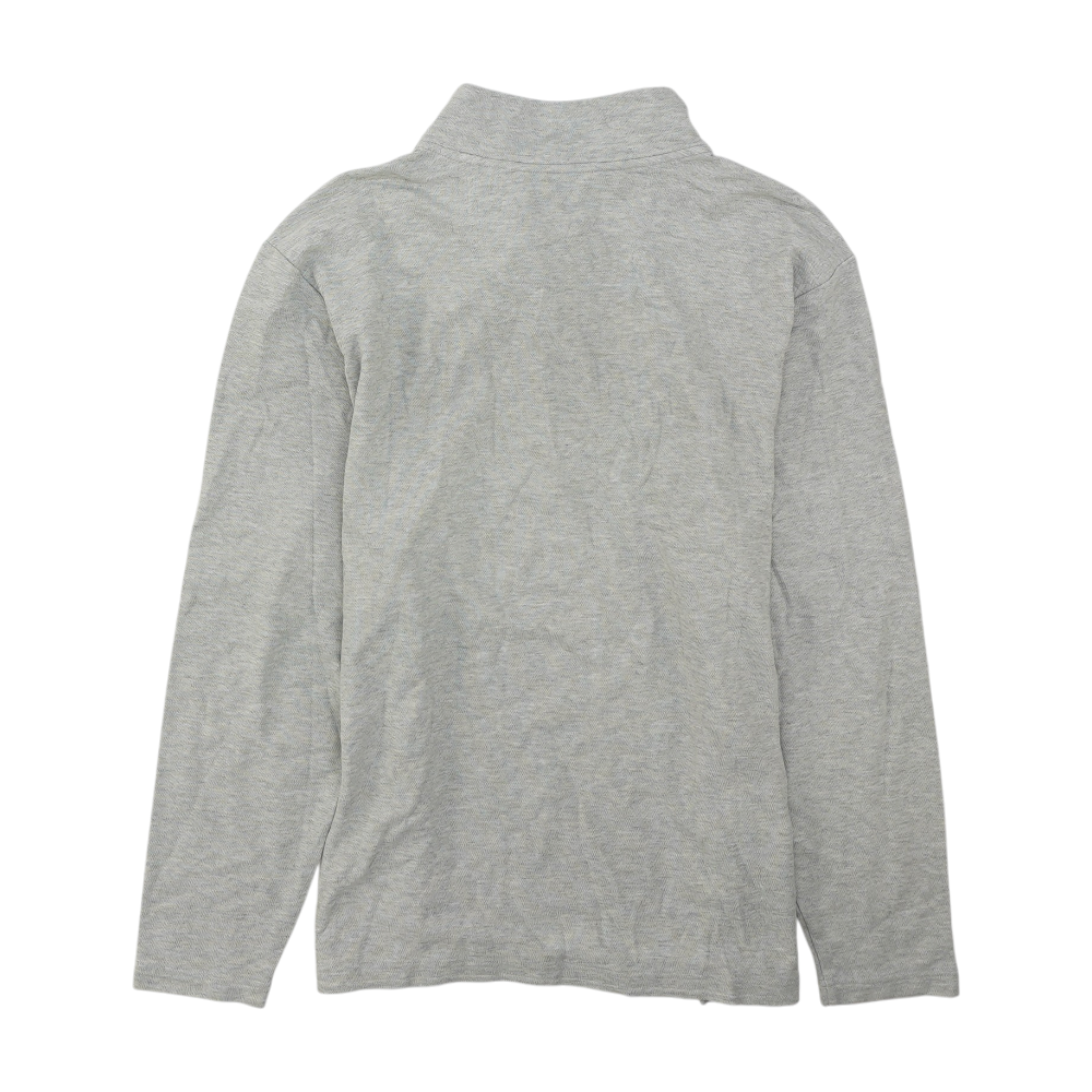 Gray Solid 1/4 Zip Pullover