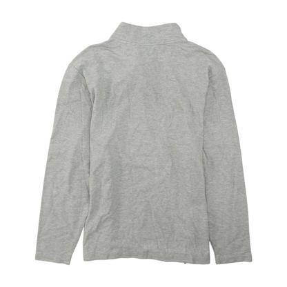 Gray Solid 1/4 Zip Pullover