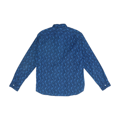 Blue Floral Long Sleeve Button Down