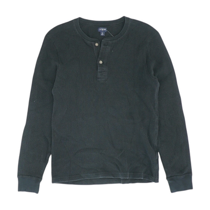 Black Solid Henley T-Shirt