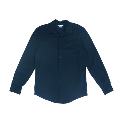 Black Solid Long Sleeve Button Down