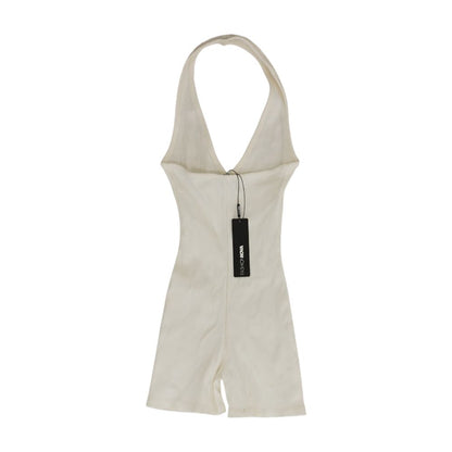 White Solid Romper