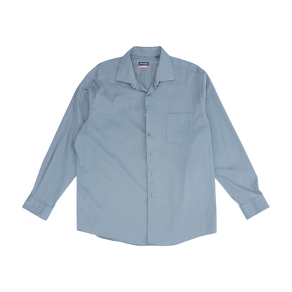 Gray Solid Long Sleeve Button Down