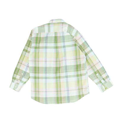 Green Plaid Long Sleeve Button Down