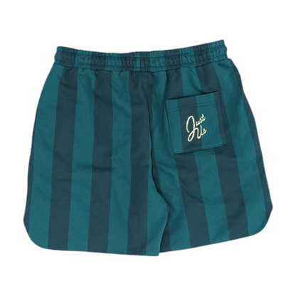 Green Striped Active Shorts