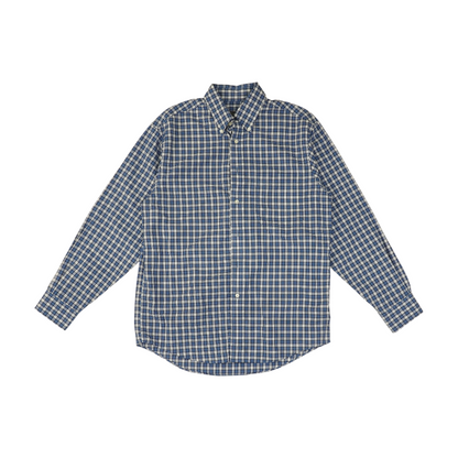 Blue Plaid Long Sleeve Button Down
