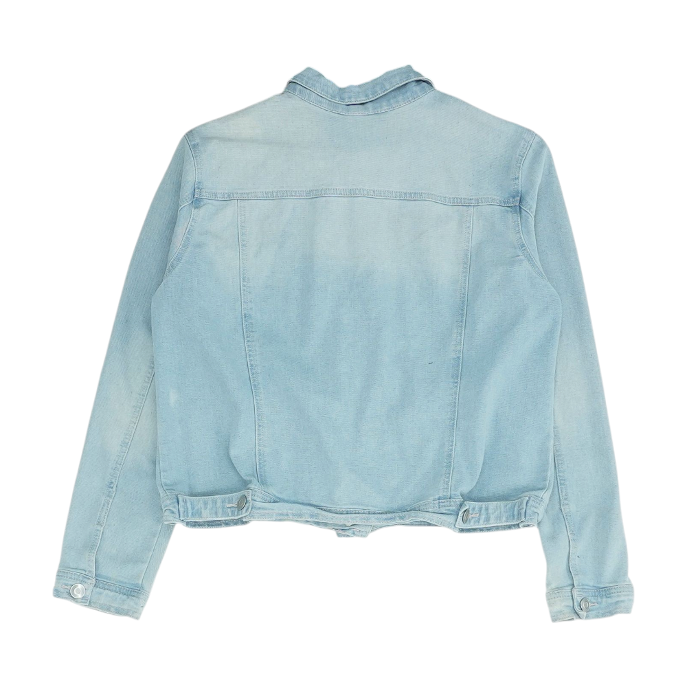Blue Solid Denim Jacket