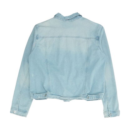 Blue Solid Denim Jacket