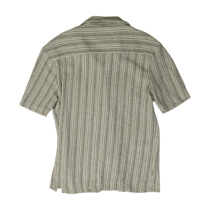 Gray Striped Short Sleeve Button Down