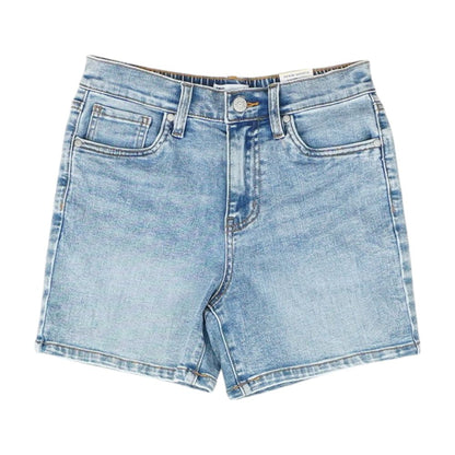 Blue Solid Denim Shorts