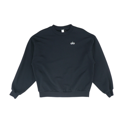 Black Solid Sweatshirt Pullover